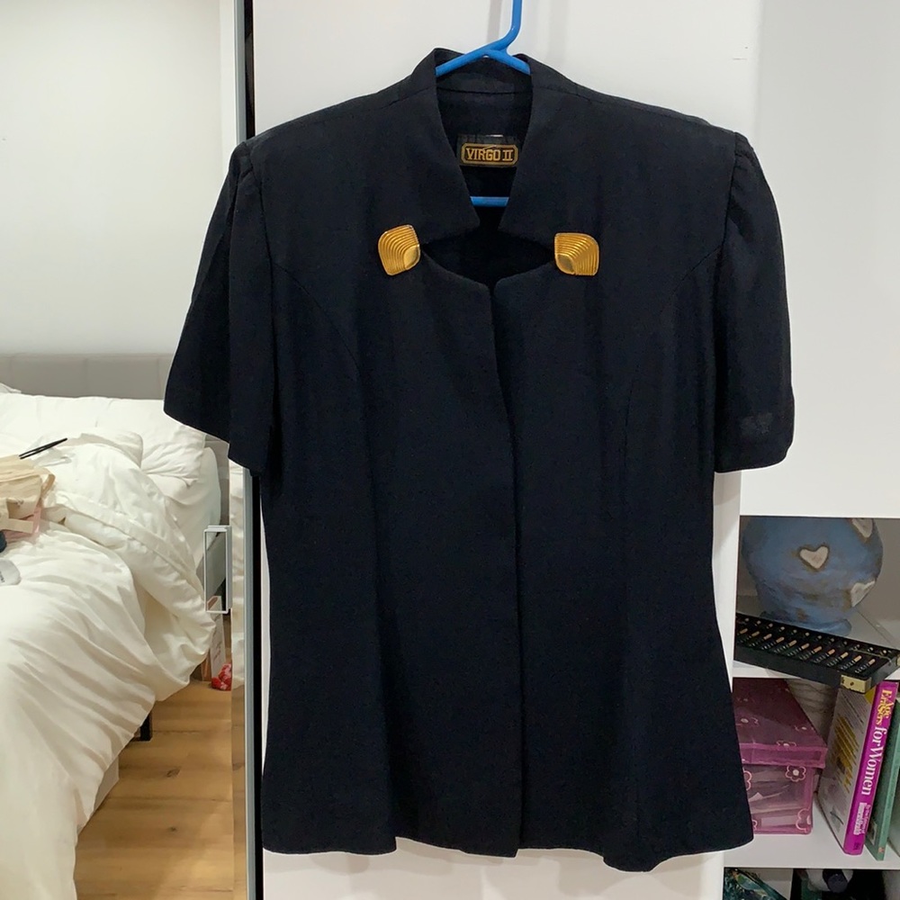 Vintage Blouse with Gold Accents